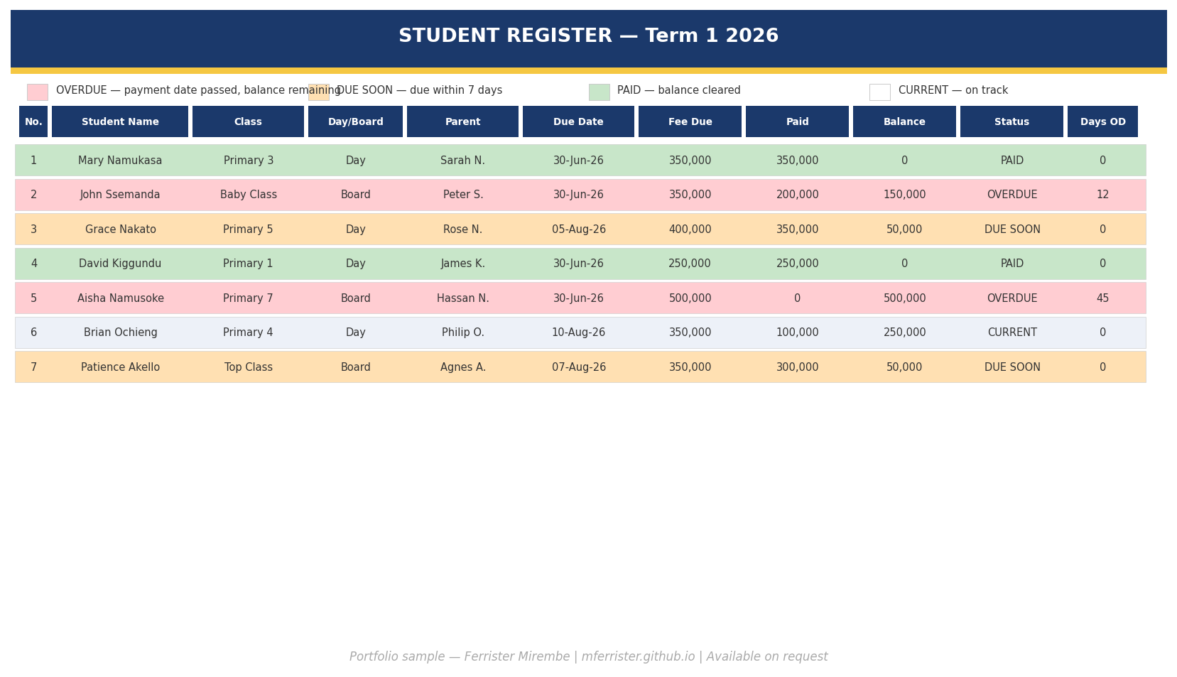 Student register